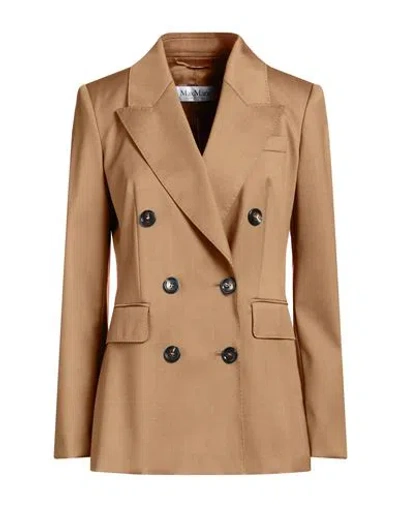 Max Mara Woman Blazer Brown Size 10 Virgin Wool In Brown