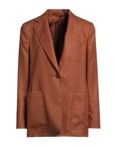 Max Mara Linen Single-breasted Bohemia Blazer Tobacco In Brown