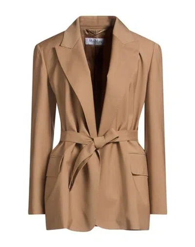 Max Mara Woman Blazer Camel Size 10 Virgin Wool In Neutral