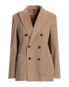Max Mara Woman Blazer Camel Size 12 Cotton, Elastane In Beige