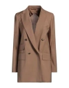 Max Mara Woman Blazer Camel Size 8 Virgin Wool In Beige
