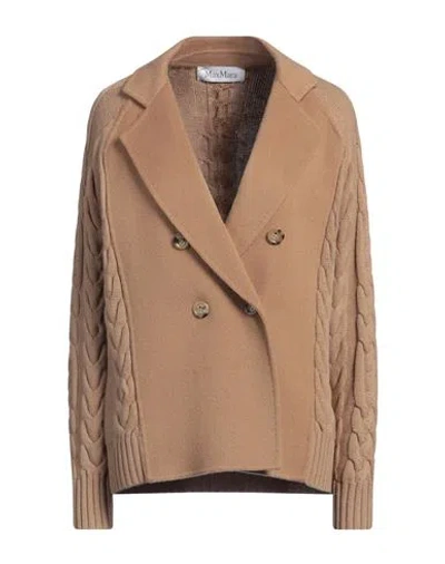 MAX MARA MAX MARA WOMAN BLAZER CAMEL SIZE M WOOL, CASHMERE