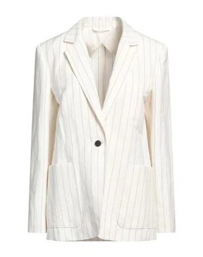 MAX MARA MAX MARA WOMAN BLAZER CREAM SIZE 10 LINEN, COTTON