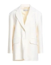 Max Mara Woman Blazer Cream Size 4 Virgin Wool, Elastane In Neutral