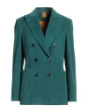 Max Mara Woman Blazer Deep Teal Size 6 Cotton, Elastane In Green