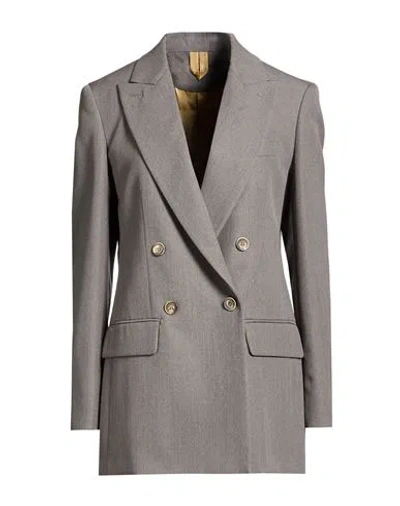 Max Mara Woman Blazer Grey Size 12 Virgin Wool In Gray
