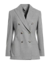 Max Mara Woman Blazer Grey Size 2 Cashmere, Elastane