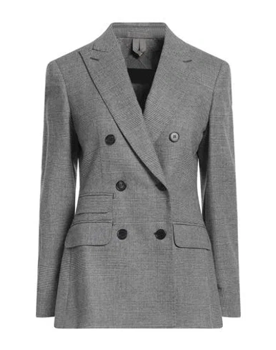 Max Mara Woman Blazer Grey Size 4 Virgin Wool, Cashmere, Elastane In Gray