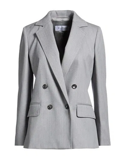 Max Mara Woman Blazer Grey Size 6 Virgin Wool In Gray