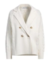 Max Mara Woman Blazer Ivory Size S Wool, Cashmere In White