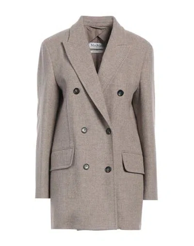 Max Mara Woman Blazer Light Brown Size 8 Virgin Wool, Cashmere In Beige