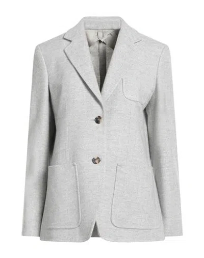 Max Mara Woman Blazer Light Grey Size 8 Cashmere