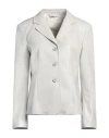 Max Mara Woman Blazer Light Grey Size S Polyester In Neutral