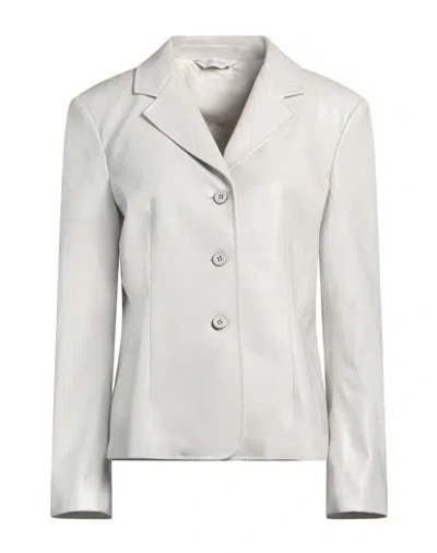 Max Mara Woman Blazer Light Grey Size S Polyester In Neutral