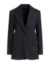 Max Mara Woman Blazer Navy Size 4 Cotton, Cashmere, Silk In Navy