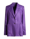 Max Mara Woman Blazer Purple Size 14 Linen