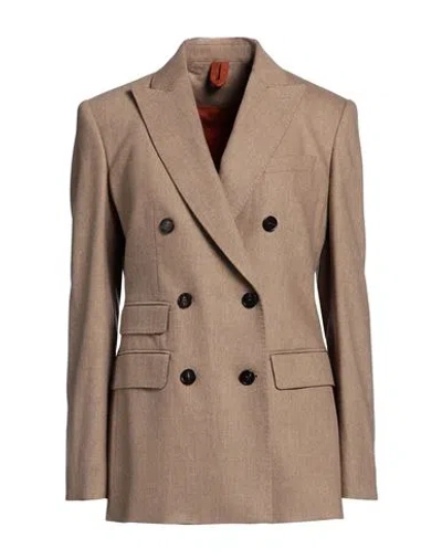 Max Mara Woman Blazer Sand Size 10 Virgin Wool, Cashmere, Elastane In Beige