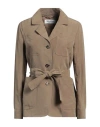 Max Mara Woman Jacket Sand Size 12 Linen, Silk In Beige