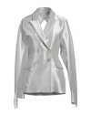 Max Mara Pasta Silk-blend Blazer In Metallic