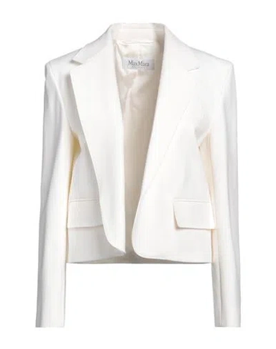 Max Mara Woman Blazer White Size 12 Viscose, Polyamide, Elastane