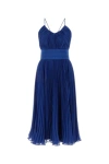 Max Mara Crepe Clarino Dress Spaghetti Straps In Blue