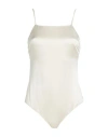 Max Mara Silk-satin Bodysuit In Off White