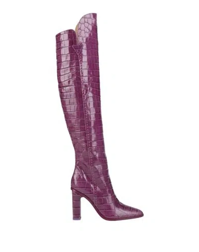 Max Mara Woman Boot Mauve Size 8 Soft Leather In Purple