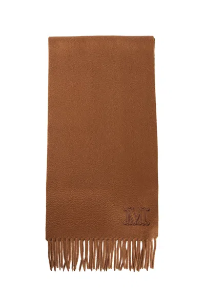 Max Mara Woman Brown Scarves In Beige