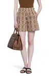 Max Mara 'taiga' Geometric Pattern Shorts In Brown