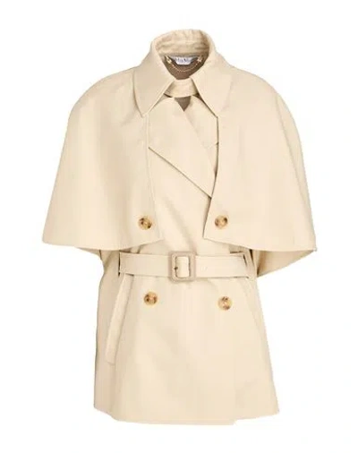 Max Mara Woman Cape Beige Size M/l Cotton In Nude