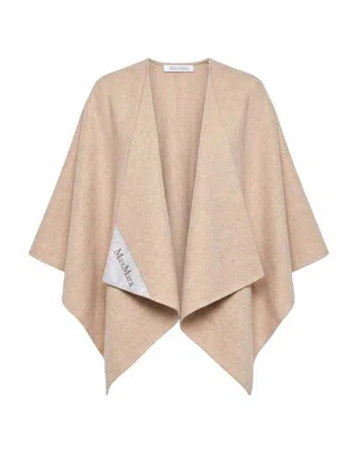 Max Mara Woman Cape Beige Size Onesize Alpaca Wool, Polyamide, Wool