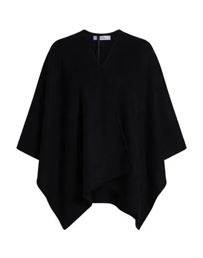 Max Mara Woman Cape Black Size Onesize Alpaca Wool, Polyamide, Wool