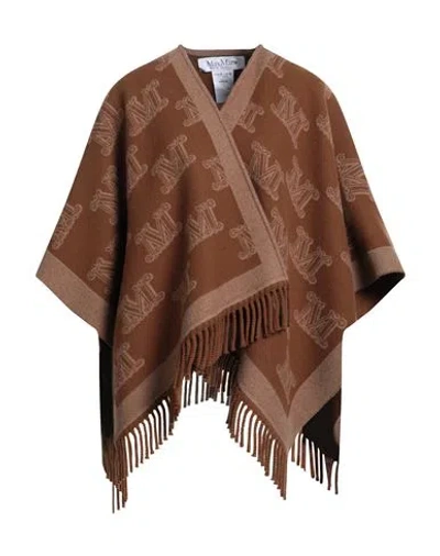 Max Mara Woman Cape Brown Size Onesize Virgin Wool