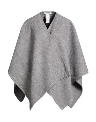 Max Mara Woman Cape Grey Size Onesize Alpaca Wool, Polyamide, Wool In Gray