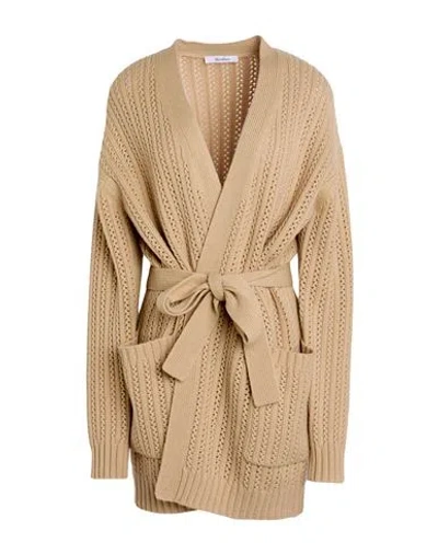 MAX MARA MAX MARA WOMAN CARDIGAN BEIGE SIZE L WOOL, CASHMERE
