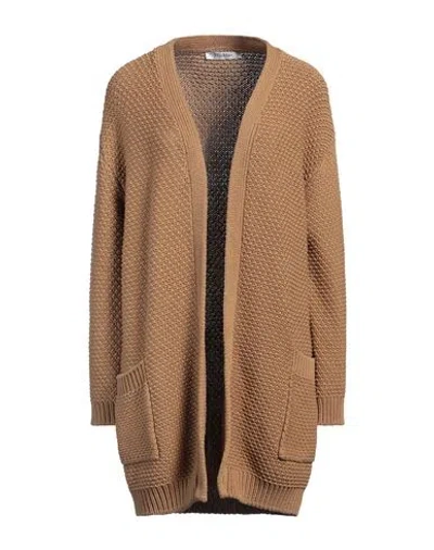 Max Mara Woman Cardigan Camel Size M Cotton In Beige