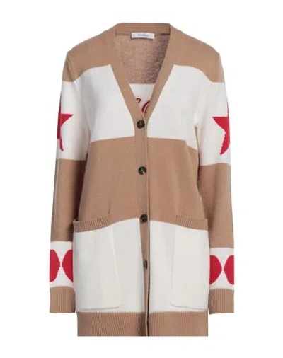 MAX MARA MAX MARA WOMAN CARDIGAN CAMEL SIZE M WOOL, CASHMERE