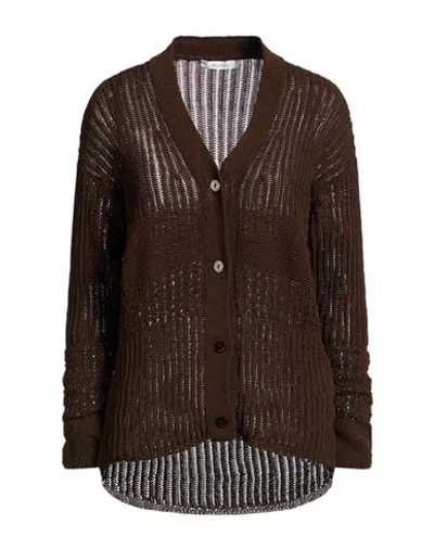 Max Mara Woman Cardigan Chocolate Brown Size M Cotton, Polyamide