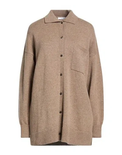 Max Mara Woman Cardigan Khaki Size Xs Cashmere In Beige