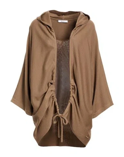 Max Mara Woman Cardigan Light Brown Size L Virgin Wool In Black