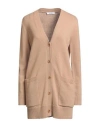 Max Mara Woman Cardigan Sand Size L Wool, Cashmere In Pink