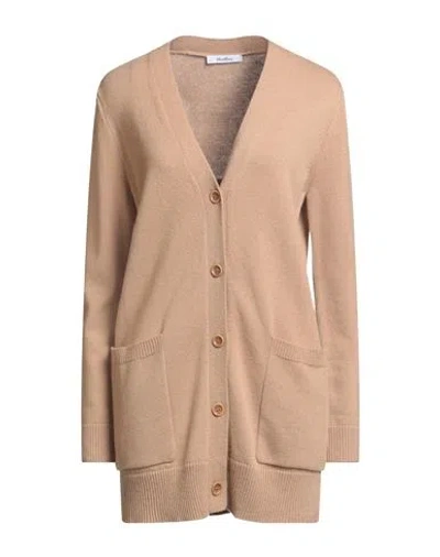 Max Mara Woman Cardigan Sand Size L Wool, Cashmere In Pink