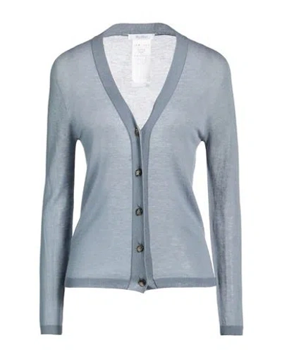 Max Mara Woman Cardigan Slate Blue Size L Wool In Gray