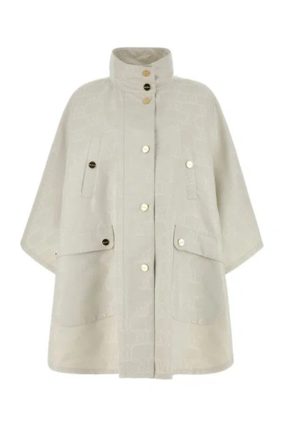 Max Mara Woman Chalk Jacquard Cape In White