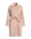 Max Mara Woman Coat Beige Size 14 Virgin Wool, Cashmere