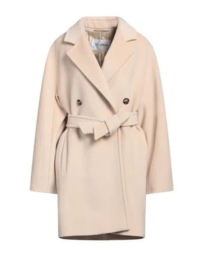 Max Mara Woman Coat Beige Size 8 Virgin Wool, Cashmere