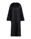 Max Mara Woman Coat Black Size 16 Alpaca Wool, Virgin Wool In Black