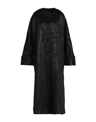 Max Mara Woman Coat Black Size 6 Alpaca Wool, Virgin Wool