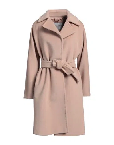 Max Mara Woman Coat Blush Size 6 Virgin Wool, Cashmere In Pink