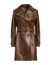 Max Mara Woman Coat Brown Size 10 Lambskin In Brown